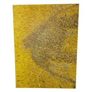 Abstract Yellow Textured Canvas Art Signed by Artist  Contemporary Original Pain